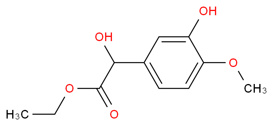 ethyl 2-hydroxy-2-(3-hydroxy-4-methoxyphenyl)acetate_分子结构_CAS_91971-78-7