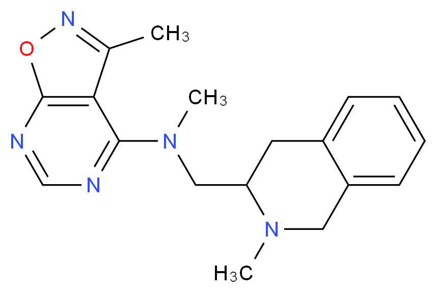 N,3-dimethyl-N-[(2-methyl-1,2,3,4-tetrahydroisoquinolin-3-yl)methyl]isoxazolo[5,4-d]pyrimidin-4-amine_分子结构_CAS_)