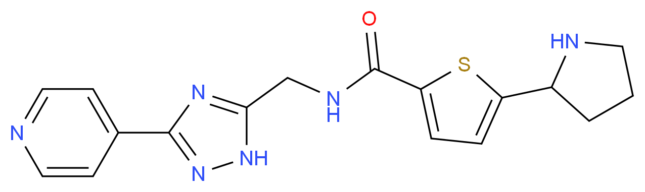 N-{[3-(4-pyridinyl)-1H-1,2,4-triazol-5-yl]methyl}-5-(2-pyrrolidinyl)-2-thiophenecarboxamide_分子结构_CAS_)