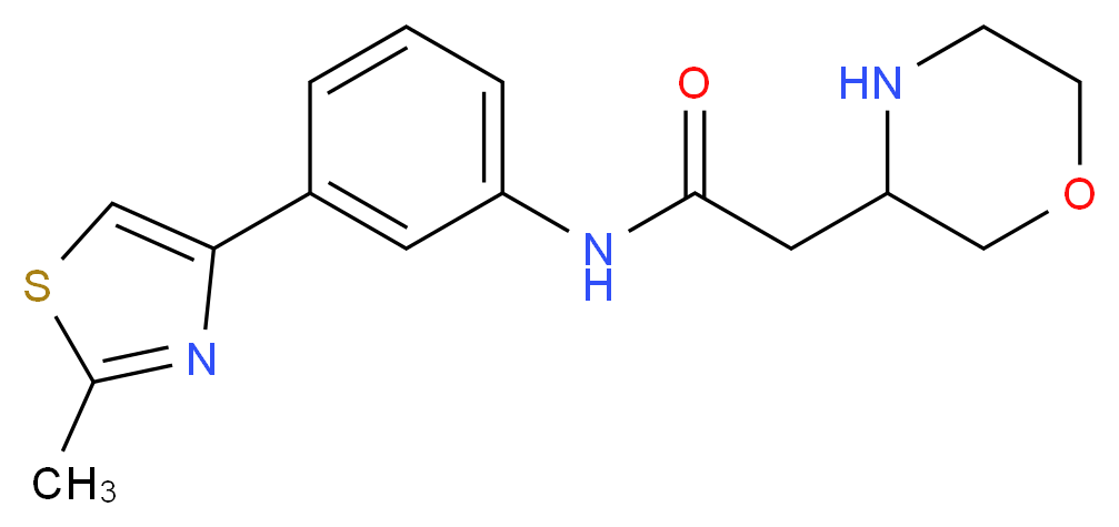 N-[3-(2-methyl-1,3-thiazol-4-yl)phenyl]-2-(3-morpholinyl)acetamide_分子结构_CAS_)