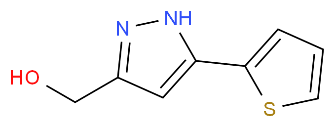 3-(Hydroxymethyl)-5-(thien-2-yl-1H-pyrazole_分子结构_CAS_852228-02-5)