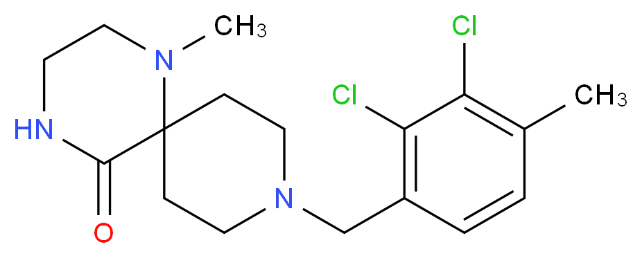 9-(2,3-dichloro-4-methylbenzyl)-1-methyl-1,4,9-triazaspiro[5.5]undecan-5-one_分子结构_CAS_)
