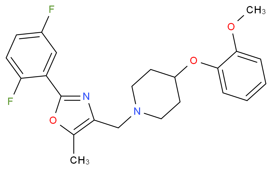 1-{[2-(2,5-difluorophenyl)-5-methyl-1,3-oxazol-4-yl]methyl}-4-(2-methoxyphenoxy)piperidine_分子结构_CAS_)