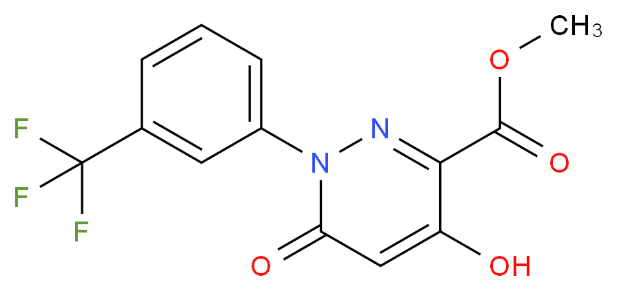 Methyl 1,6-dihydro-4-hydroxy-6-oxo-1-[3-(trifluoromethyl)phenyl]pyridazin-3-carboxylate 97%_分子结构_CAS_121582-55-6)