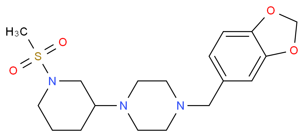 1-(1,3-benzodioxol-5-ylmethyl)-4-[1-(methylsulfonyl)-3-piperidinyl]piperazine_分子结构_CAS_)