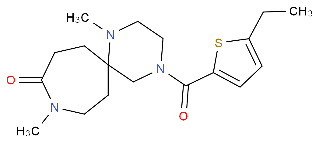 4-[(5-ethyl-2-thienyl)carbonyl]-1,9-dimethyl-1,4,9-triazaspiro[5.6]dodecan-10-one_分子结构_CAS_)