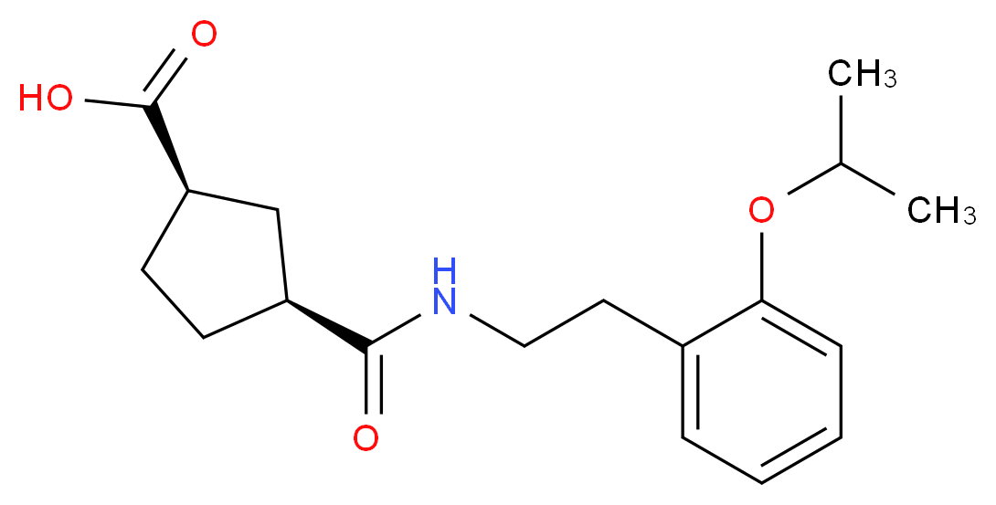 (1R*,3S*)-3-({[2-(2-isopropoxyphenyl)ethyl]amino}carbonyl)cyclopentanecarboxylic acid_分子结构_CAS_)