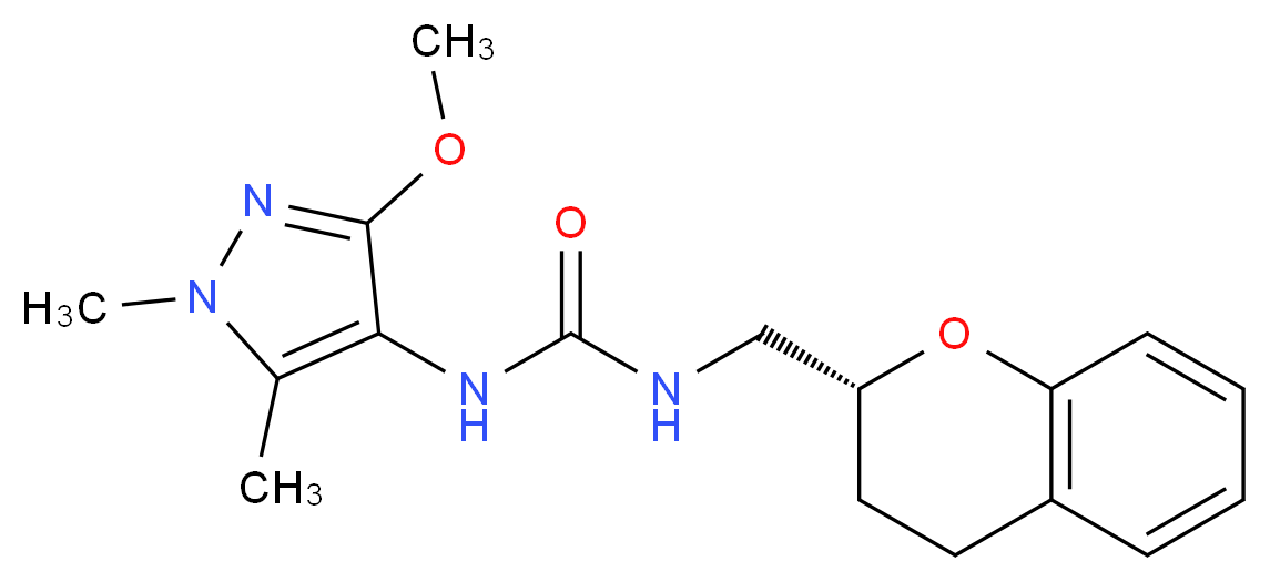 N-[(2R)-3,4-dihydro-2H-chromen-2-ylmethyl]-N'-(3-methoxy-1,5-dimethyl-1H-pyrazol-4-yl)urea_分子结构_CAS_)