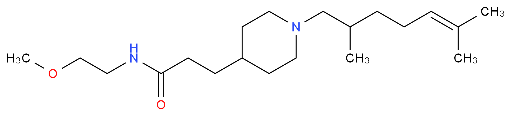 3-[1-(2,6-dimethyl-5-hepten-1-yl)-4-piperidinyl]-N-(2-methoxyethyl)propanamide_分子结构_CAS_)