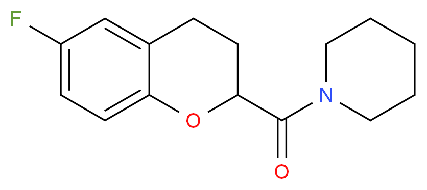 1-[(6-Fluoro-3,4-dihydro-2H-1-benzopyran-2-yl)carbonyl]piperidine_分子结构_CAS_878208-57-2)