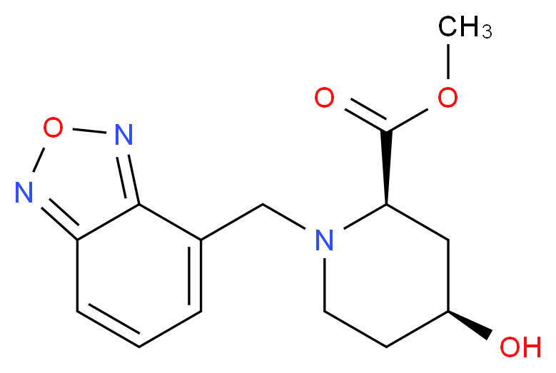 methyl (2R*,4S*)-1-(2,1,3-benzoxadiazol-4-ylmethyl)-4-hydroxypiperidine-2-carboxylate_分子结构_CAS_)