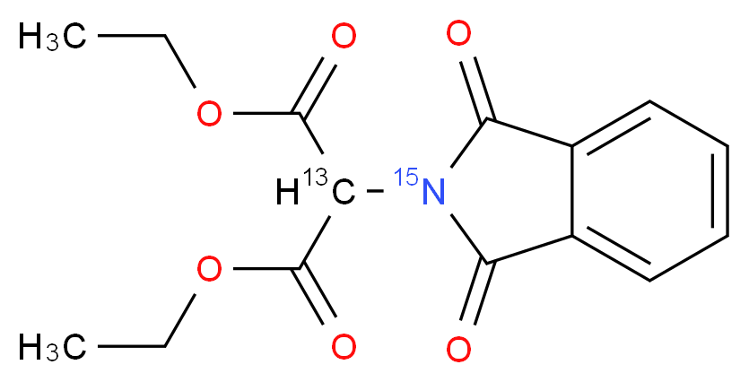 2-邻苯二甲酰亚胺基丙二酸二乙酯-2-13C,15N_分子结构_CAS_92096-47-4)