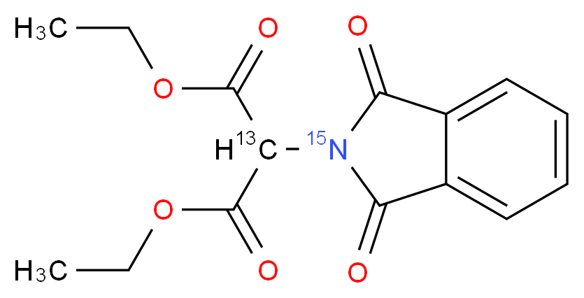 1,3-diethyl 2-[1,3-dioxo-2,3-dihydro(2-<sup>1</sup><sup>5</sup>N)-1H-isoindol-2-yl](2-<sup>1</sup><sup>3</sup>C)propanedioate_分子结构_CAS_92096-47-4