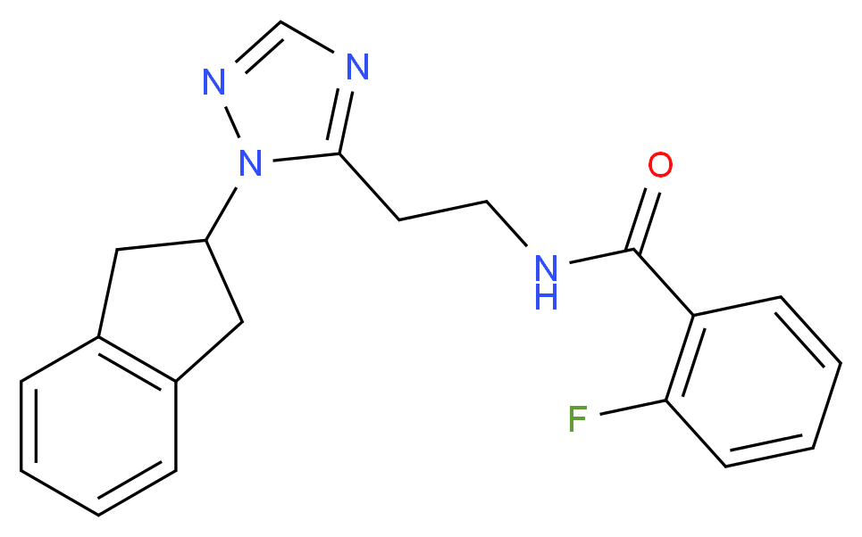 N-{2-[1-(2,3-dihydro-1H-inden-2-yl)-1H-1,2,4-triazol-5-yl]ethyl}-2-fluorobenzamide_分子结构_CAS_)