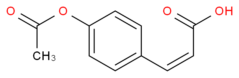 (2Z)-3-[4-(acetyloxy)phenyl]prop-2-enoic acid_分子结构_CAS_15486-19-8