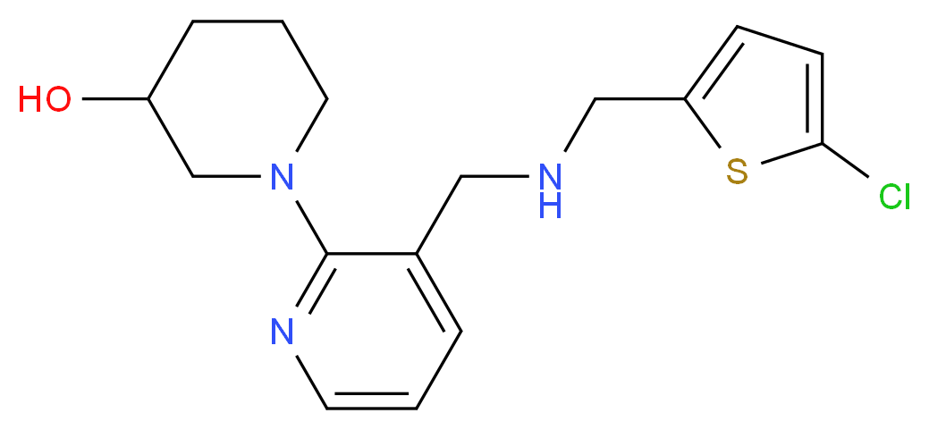 1-[3-({[(5-chloro-2-thienyl)methyl]amino}methyl)-2-pyridinyl]-3-piperidinol_分子结构_CAS_)