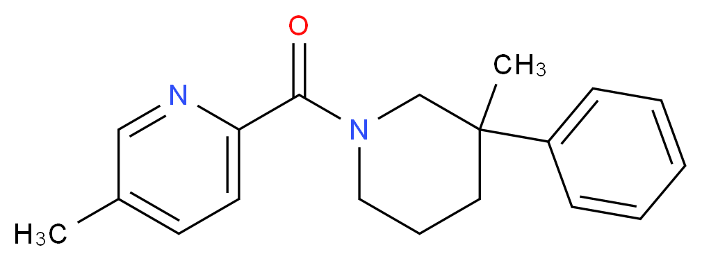 5-methyl-2-[(3-methyl-3-phenylpiperidin-1-yl)carbonyl]pyridine_分子结构_CAS_)