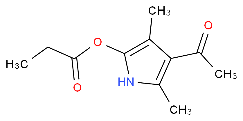 4-acetyl-3,5-dimethyl-1H-pyrrol-2-yl propanoate_分子结构_CAS_2386-26-7