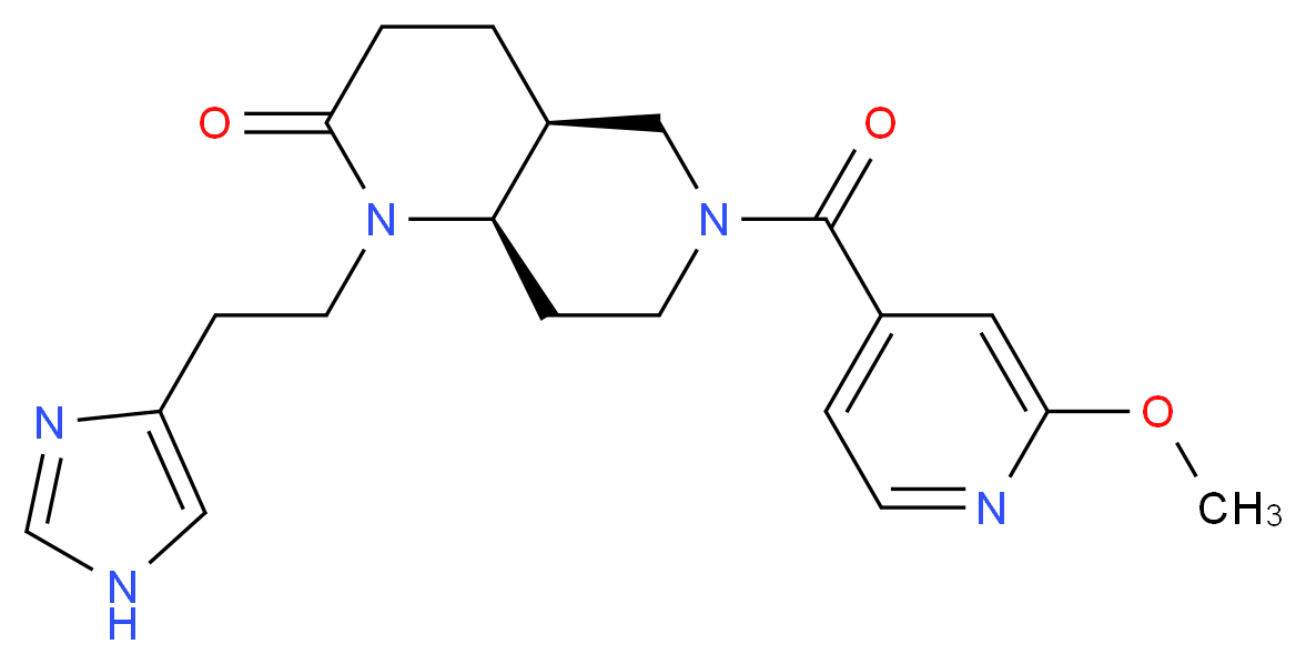(4aS*,8aR*)-1-[2-(1H-imidazol-4-yl)ethyl]-6-(2-methoxyisonicotinoyl)octahydro-1,6-naphthyridin-2(1H)-one_分子结构_CAS_)