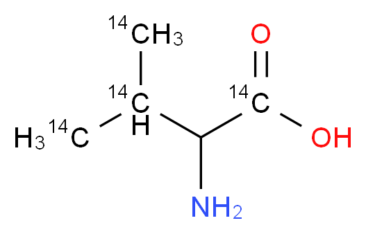 2-amino-3-(<sup>1</sup><sup>4</sup>C)methyl(1,3,4-<sup>1</sup><sup>4</sup>C<sub>3</sub>)butanoic acid_分子结构_CAS_921-10-8