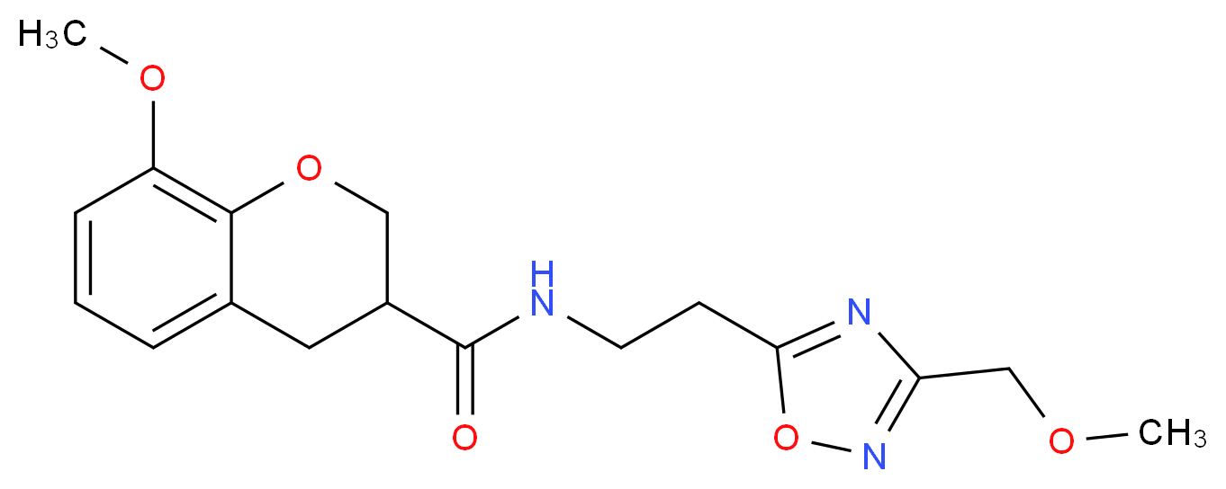 8-methoxy-N-{2-[3-(methoxymethyl)-1,2,4-oxadiazol-5-yl]ethyl}chromane-3-carboxamide_分子结构_CAS_)