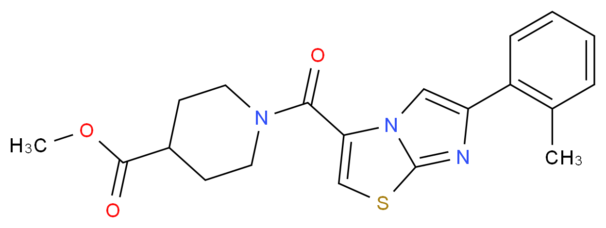 methyl 1-{[6-(2-methylphenyl)imidazo[2,1-b][1,3]thiazol-3-yl]carbonyl}-4-piperidinecarboxylate_分子结构_CAS_)
