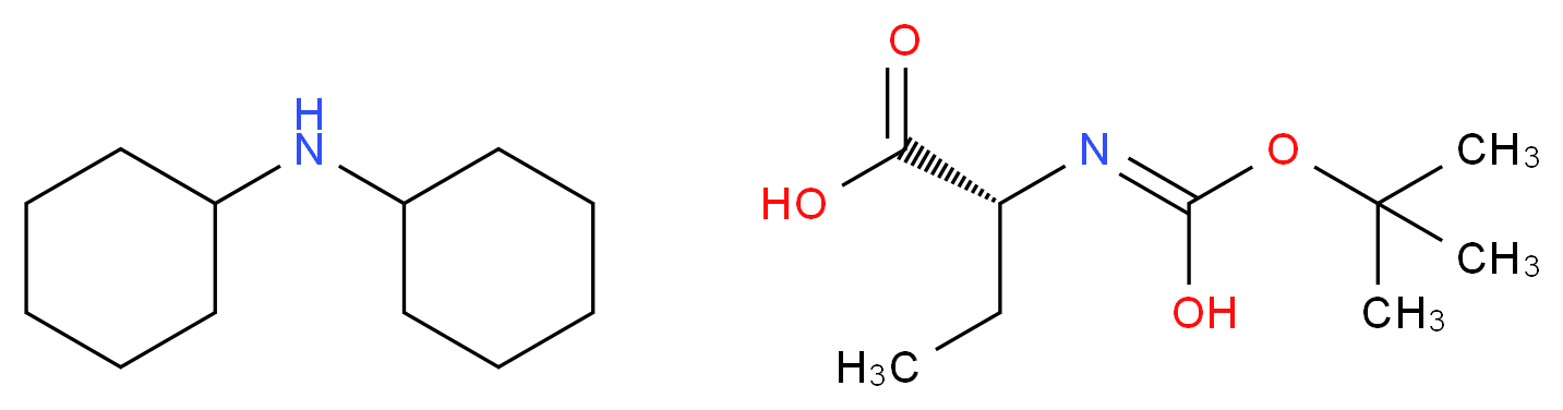 (2R)-2-[(E)-[(tert-butoxy)(hydroxy)methylidene]amino]butanoic acid; N-cyclohexylcyclohexanamine_分子结构_CAS_27494-47-9