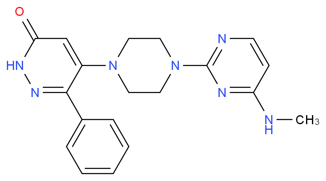 5-{4-[4-(methylamino)pyrimidin-2-yl]piperazin-1-yl}-6-phenylpyridazin-3(2H)-one_分子结构_CAS_)