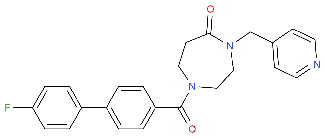1-[(4'-fluoro-4-biphenylyl)carbonyl]-4-(4-pyridinylmethyl)-1,4-diazepan-5-one_分子结构_CAS_)