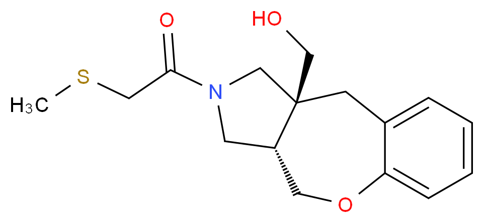 [(3aS*,10aS*)-2-[(methylthio)acetyl]-2,3,3a,4-tetrahydro-1H-[1]benzoxepino[3,4-c]pyrrol-10a(10H)-yl]methanol_分子结构_CAS_)
