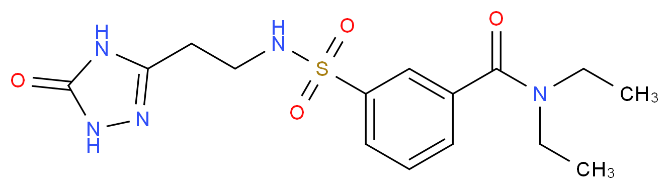 N,N-diethyl-3-({[2-(5-oxo-4,5-dihydro-1H-1,2,4-triazol-3-yl)ethyl]amino}sulfonyl)benzamide_分子结构_CAS_)