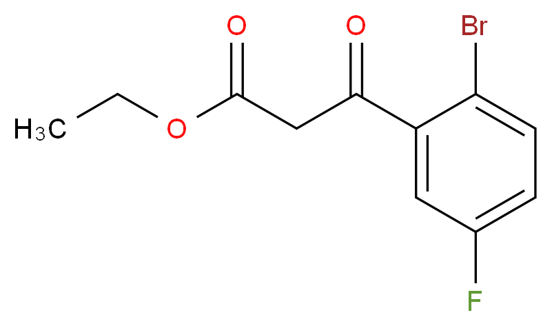 (2-溴-5-氟苯甲酰基)乙酸乙酯_分子结构_CAS_1020058-49-4)