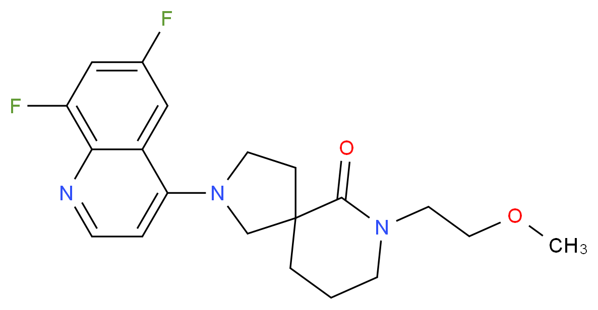 2-(6,8-difluoroquinolin-4-yl)-7-(2-methoxyethyl)-2,7-diazaspiro[4.5]decan-6-one_分子结构_CAS_)