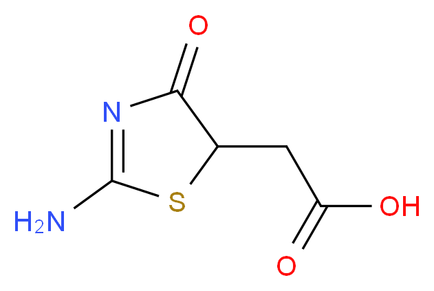 2-(2-amino-4-oxo-4,5-dihydro-1,3-thiazol-5-yl)acetic acid_分子结构_CAS_33176-41-9