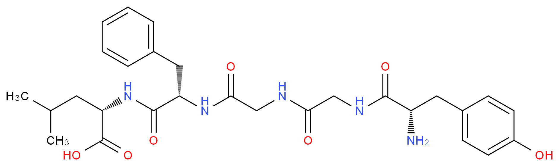 (2S)-2-[(2S)-2-(2-{2-[(2S)-2-amino-3-(4-hydroxyphenyl)propanamido]acetamido}acetamido)-3-phenylpropanamido]-4-methylpentanoic acid_分子结构_CAS_58822-25-6