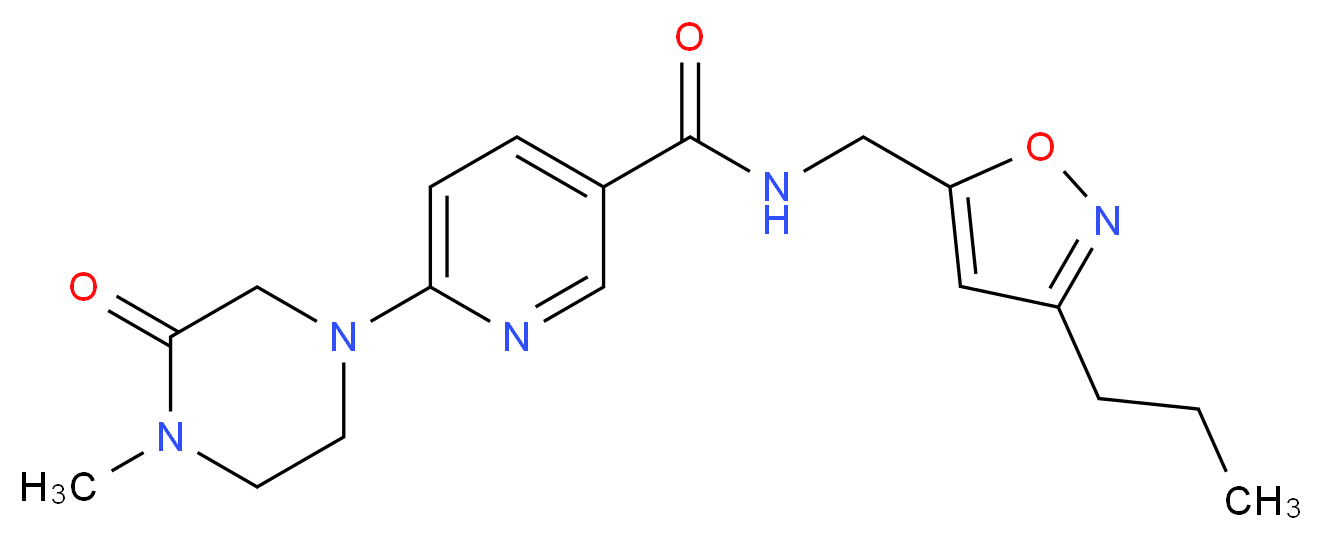 6-(4-methyl-3-oxopiperazin-1-yl)-N-[(3-propylisoxazol-5-yl)methyl]nicotinamide_分子结构_CAS_)
