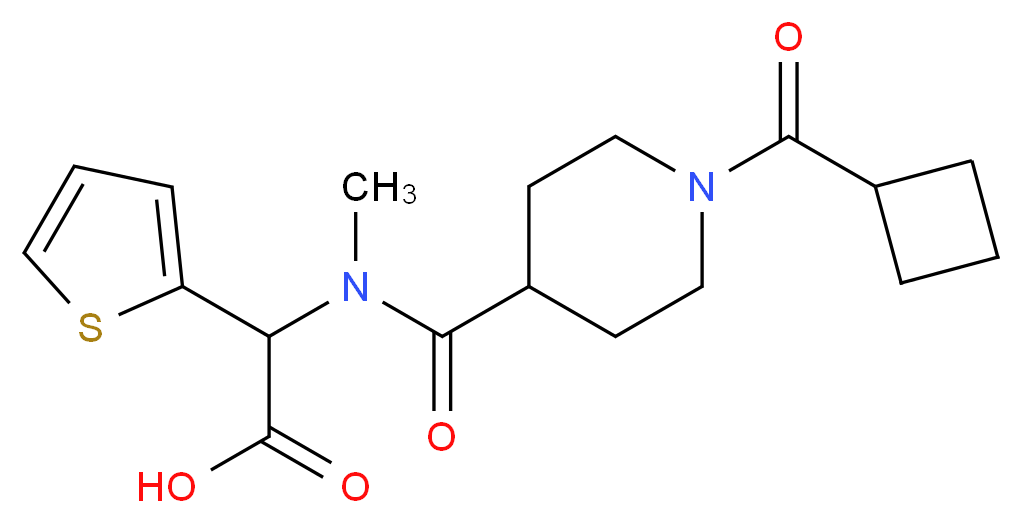 [{[1-(cyclobutylcarbonyl)-4-piperidinyl]carbonyl}(methyl)amino](2-thienyl)acetic acid_分子结构_CAS_)