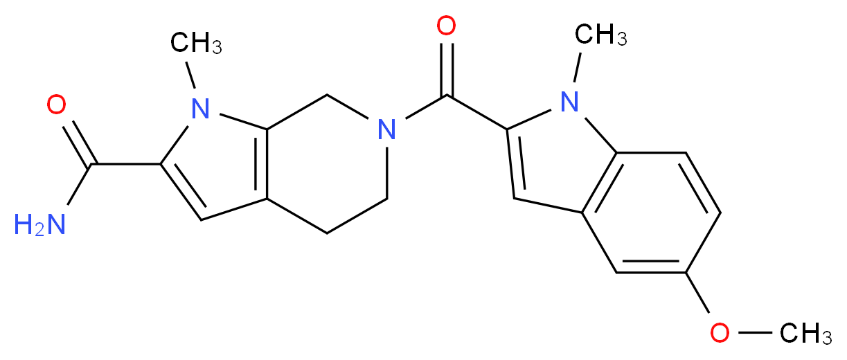 6-[(5-methoxy-1-methyl-1H-indol-2-yl)carbonyl]-1-methyl-4,5,6,7-tetrahydro-1H-pyrrolo[2,3-c]pyridine-2-carboxamide_分子结构_CAS_)