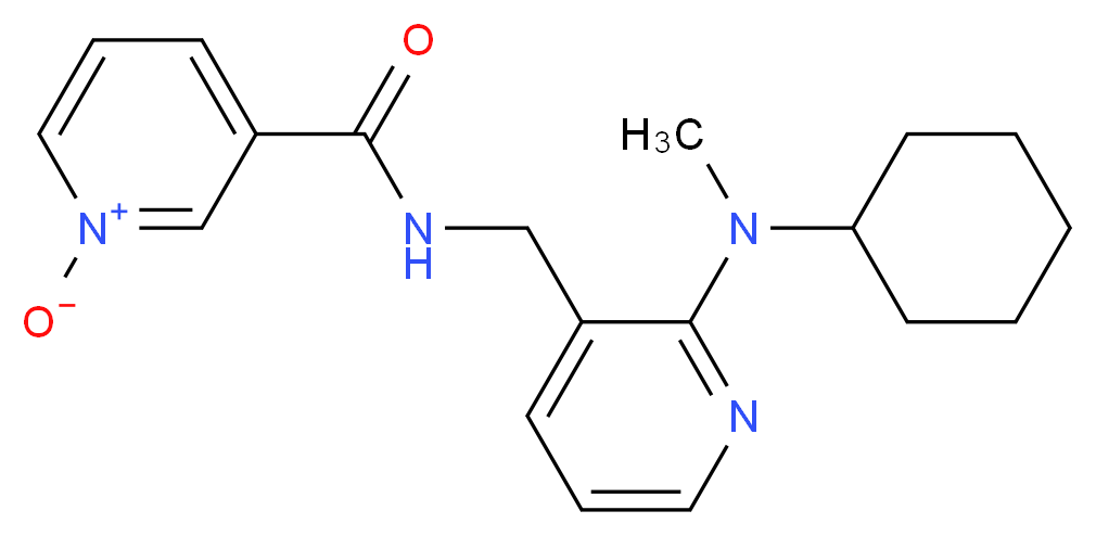 N-({2-[cyclohexyl(methyl)amino]-3-pyridinyl}methyl)nicotinamide 1-oxide_分子结构_CAS_)