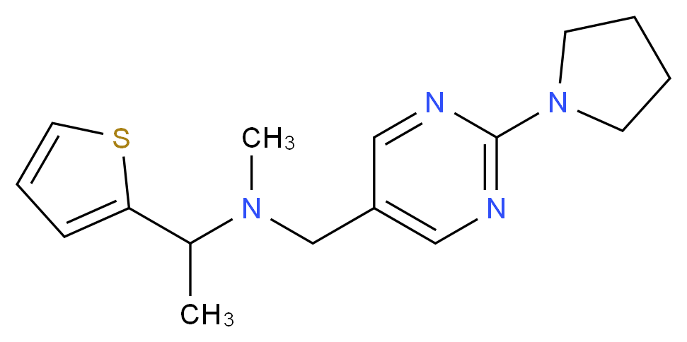 N-methyl-N-[(2-pyrrolidin-1-ylpyrimidin-5-yl)methyl]-1-(2-thienyl)ethanamine_分子结构_CAS_)