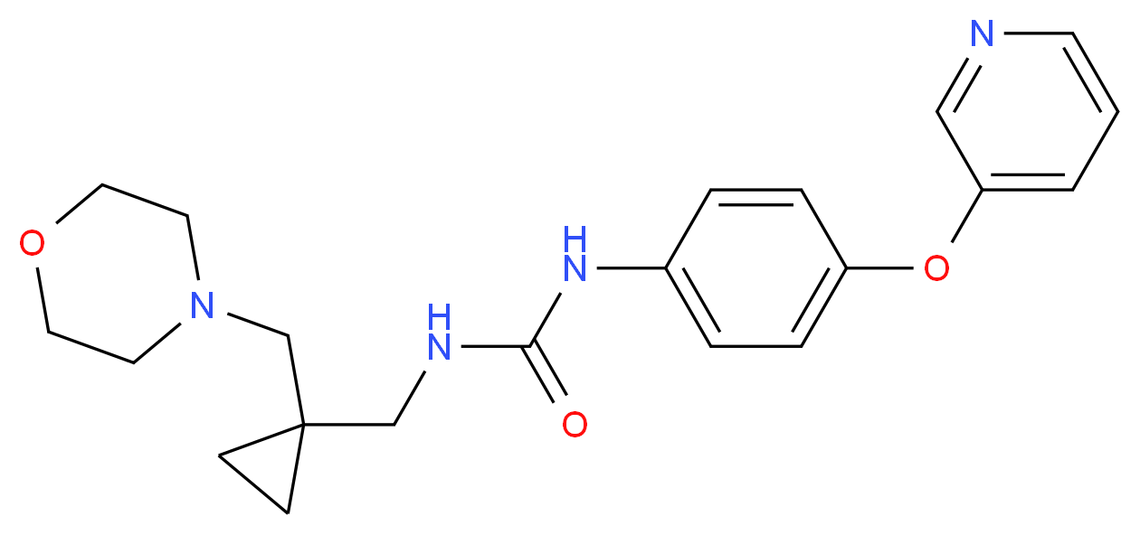 N-{[1-(morpholin-4-ylmethyl)cyclopropyl]methyl}-N'-[4-(pyridin-3-yloxy)phenyl]urea_分子结构_CAS_)