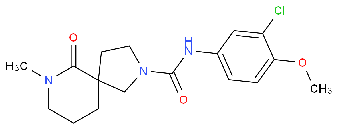 N-(3-chloro-4-methoxyphenyl)-7-methyl-6-oxo-2,7-diazaspiro[4.5]decane-2-carboxamide_分子结构_CAS_)