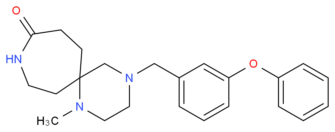 1-methyl-4-(3-phenoxybenzyl)-1,4,9-triazaspiro[5.6]dodecan-10-one_分子结构_CAS_)