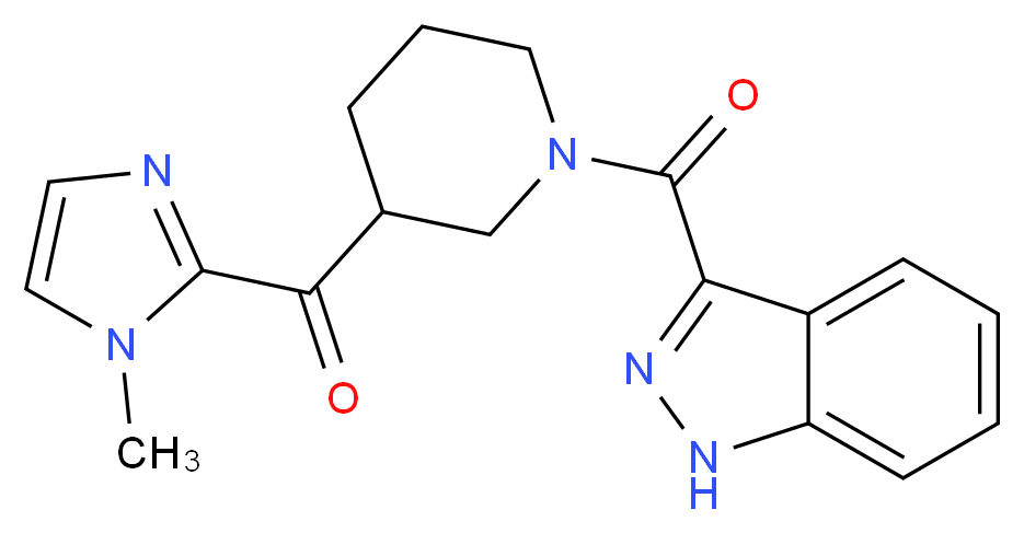 [1-(1H-indazol-3-ylcarbonyl)-3-piperidinyl](1-methyl-1H-imidazol-2-yl)methanone_分子结构_CAS_)