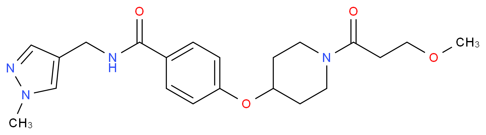 4-{[1-(3-methoxypropanoyl)-4-piperidinyl]oxy}-N-[(1-methyl-1H-pyrazol-4-yl)methyl]benzamide_分子结构_CAS_)