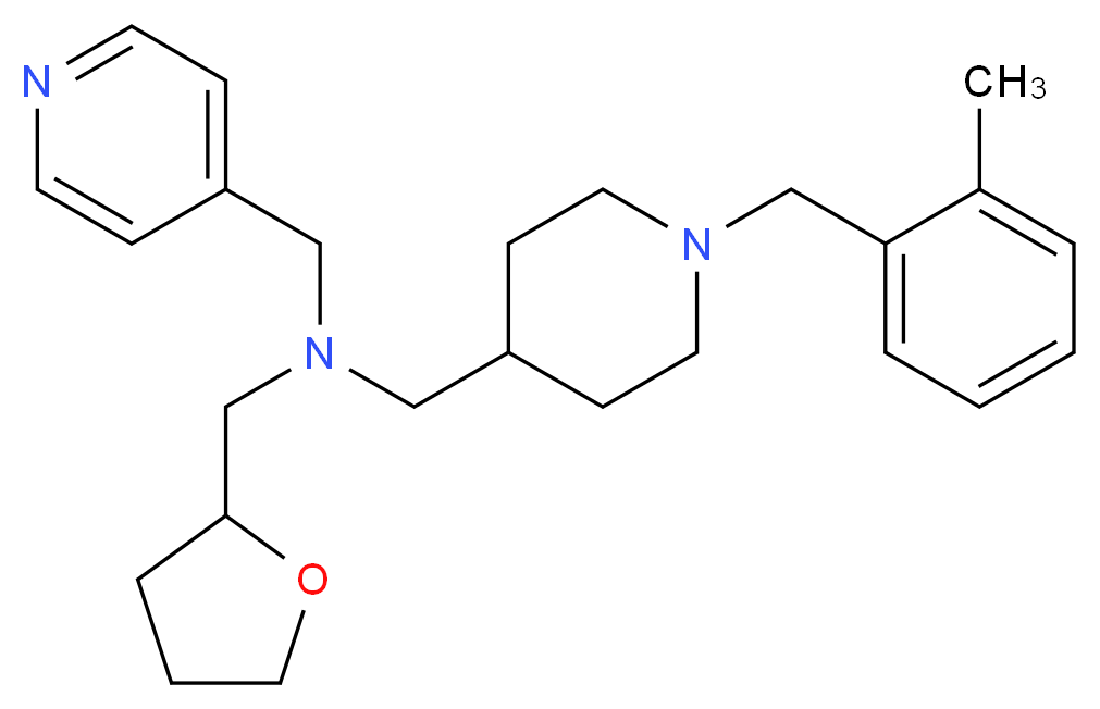 1-[1-(2-methylbenzyl)piperidin-4-yl]-N-(pyridin-4-ylmethyl)-N-(tetrahydrofuran-2-ylmethyl)methanamine_分子结构_CAS_)