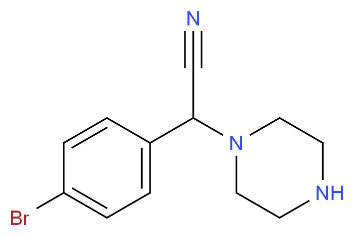 2-(4-bromophenyl)-2-(piperazin-1-yl)acetonitrile_分子结构_CAS_)