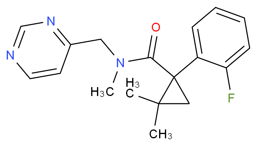 1-(2-fluorophenyl)-N,2,2-trimethyl-N-(4-pyrimidinylmethyl)cyclopropanecarboxamide_分子结构_CAS_)