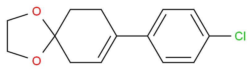 8-(4-Chlorophenyl)-1,4-dioxaspiro[4.5]decan-8-ol _分子结构_CAS_126991-59-1)