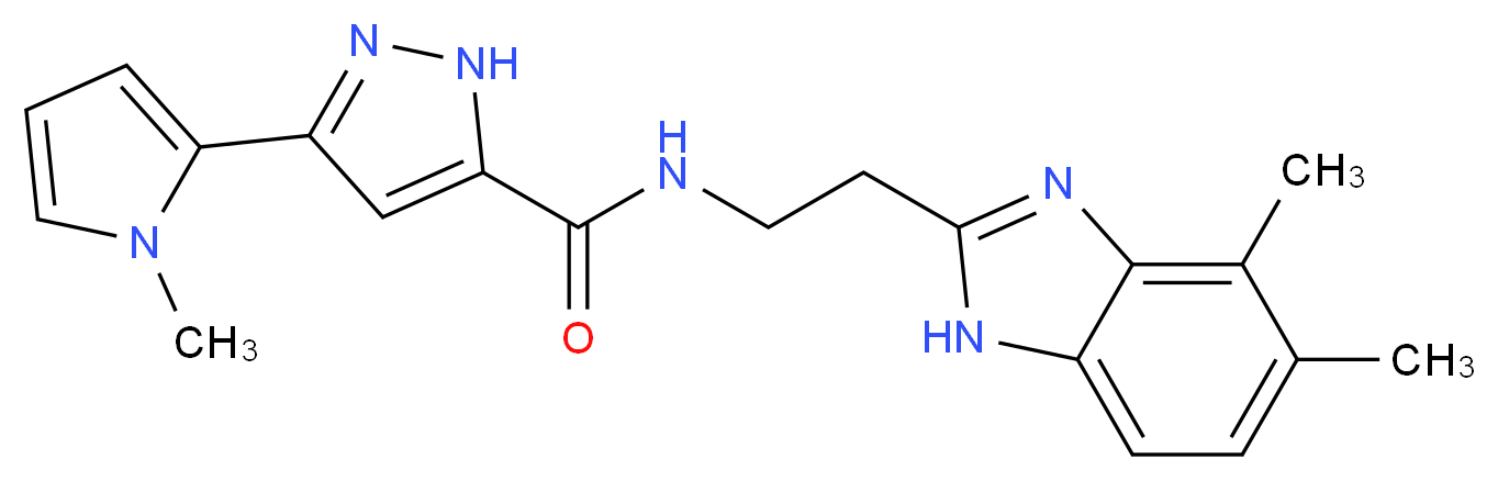 N-[2-(4,5-dimethyl-1H-benzimidazol-2-yl)ethyl]-3-(1-methyl-1H-pyrrol-2-yl)-1H-pyrazole-5-carboxamide_分子结构_CAS_)